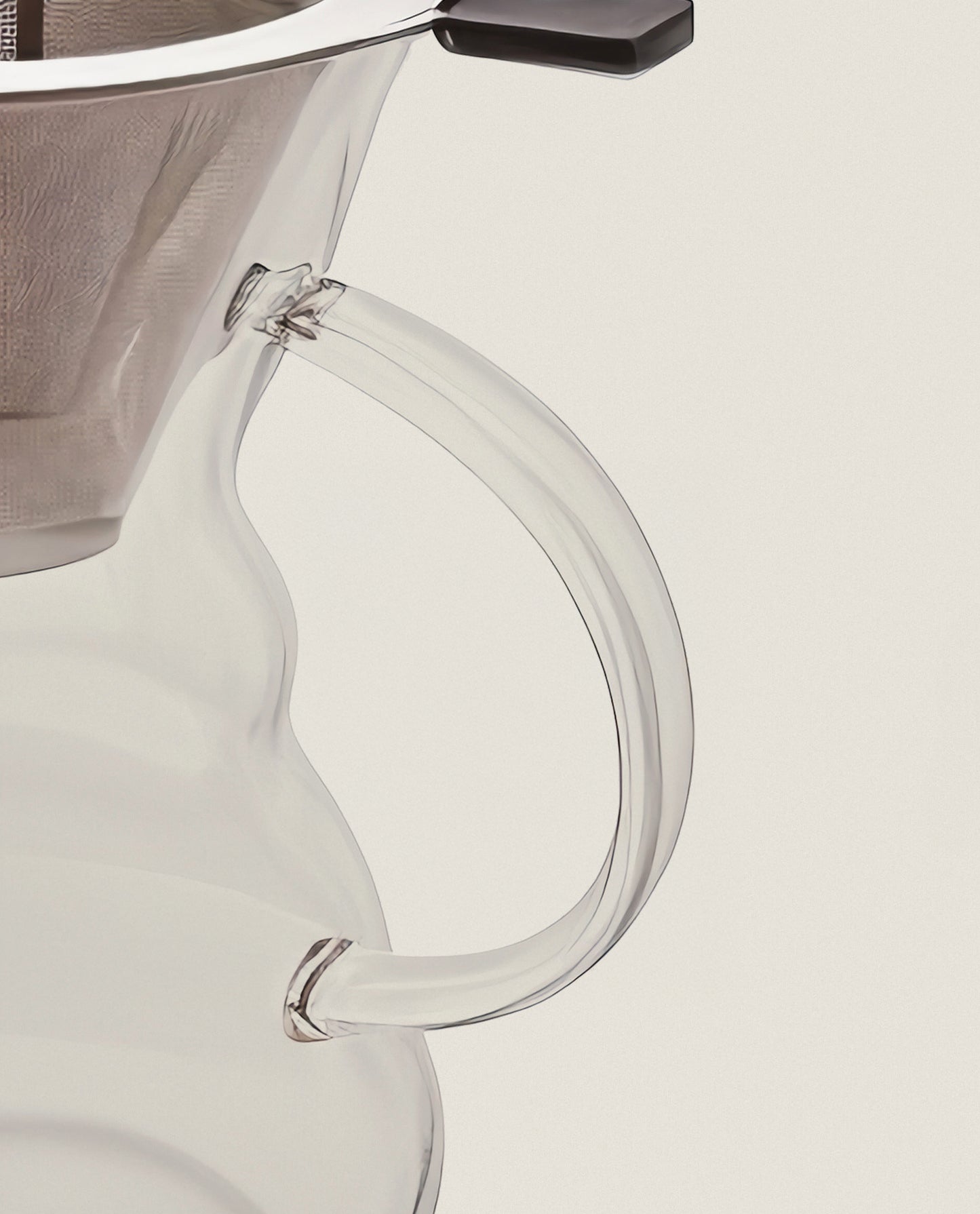 cafeteira de vidro borossilicato com filtro inox