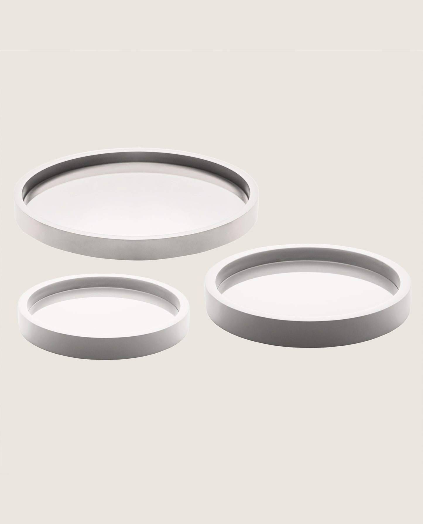 conjunto 3 bandejas madeira laqueado vidro